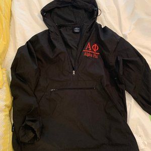 Black Alpha Phi Windbreaker Rain Coat